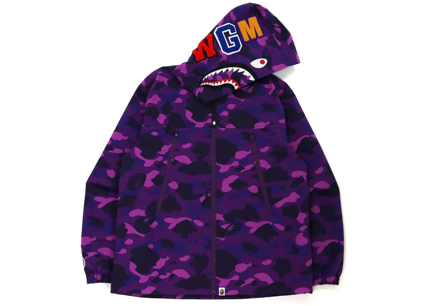 BAPE Color Camo Shark Hoodie Jacket (FW21) Purple