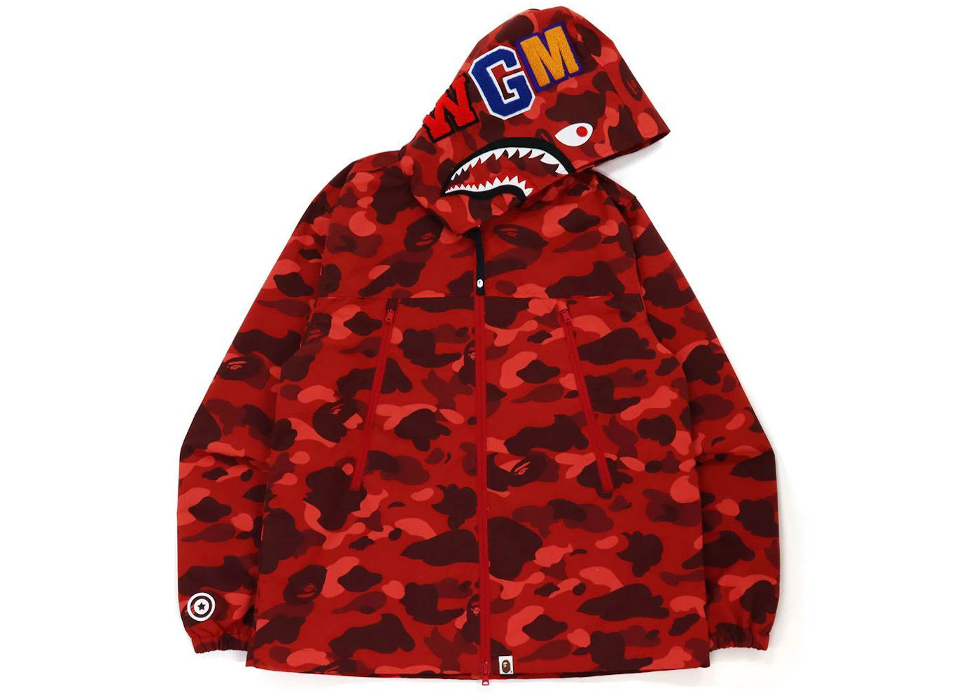 BAPE Color Camo Shark Hoodie Jacket (FW21) Red