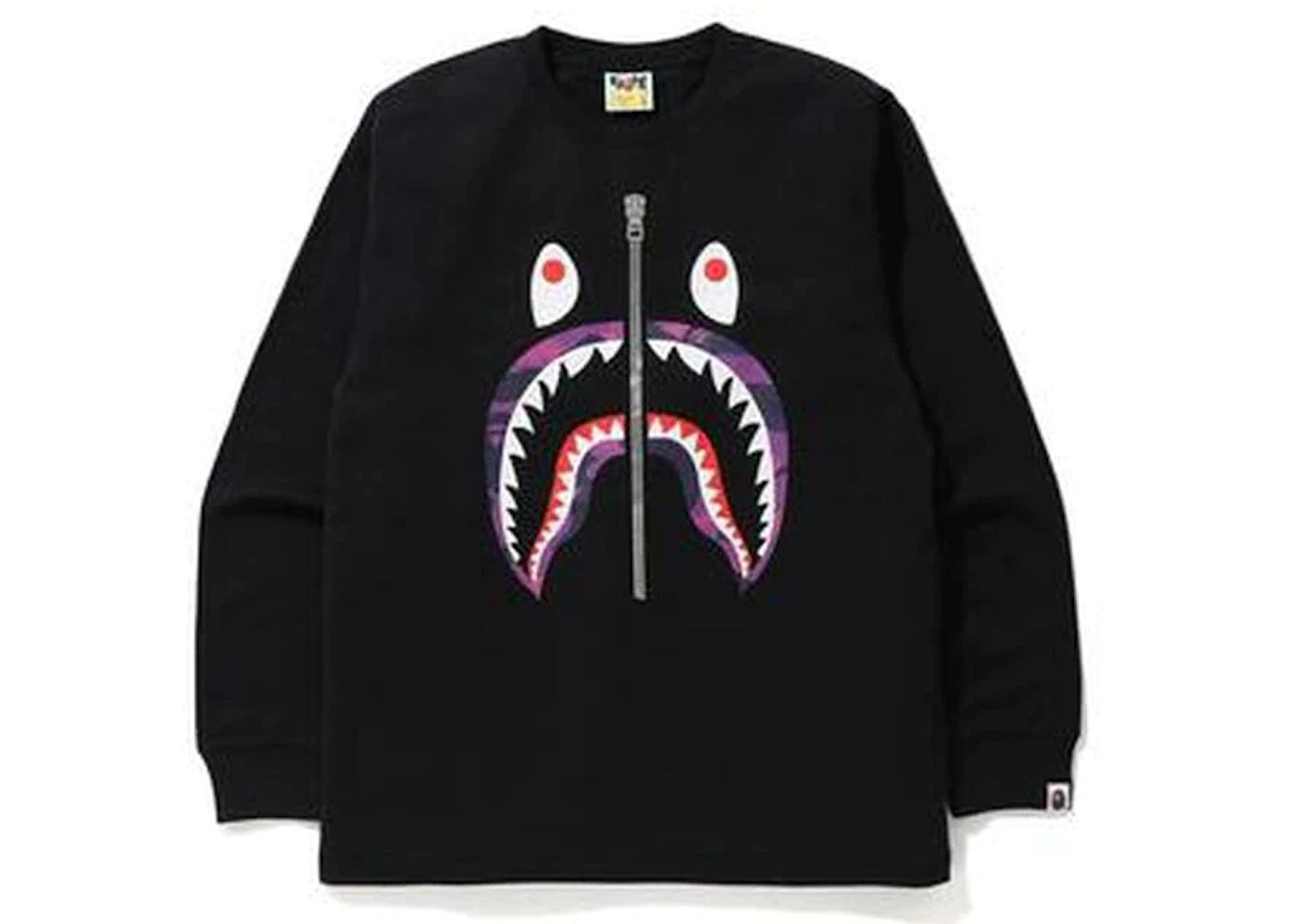 BAPE Color Camo Shark L/S Tee Black/Purple