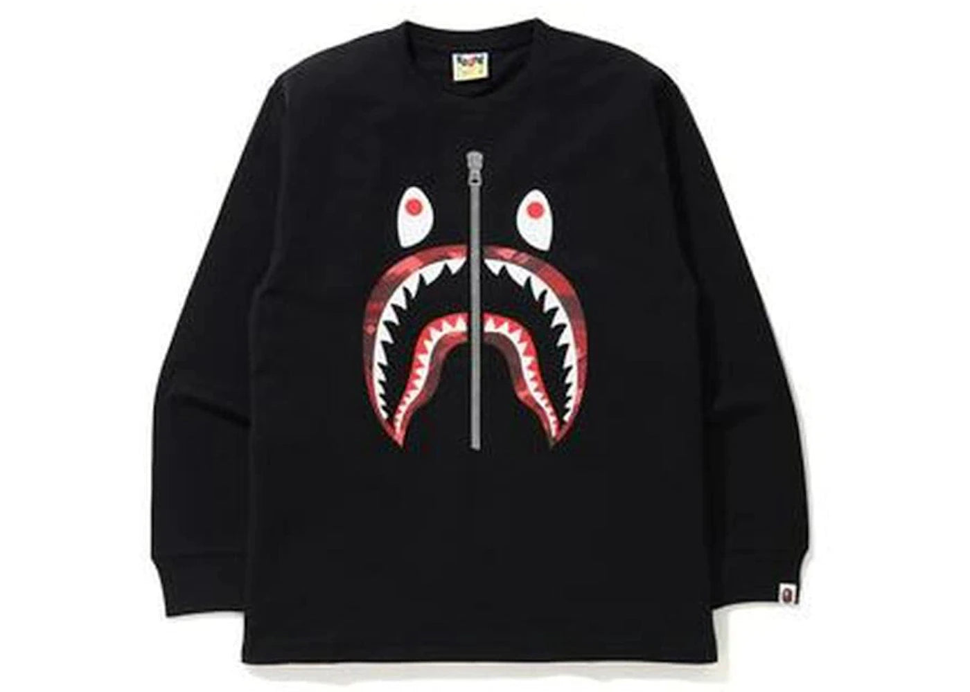 BAPE Color Camo Shark L/S Tee Black/Red