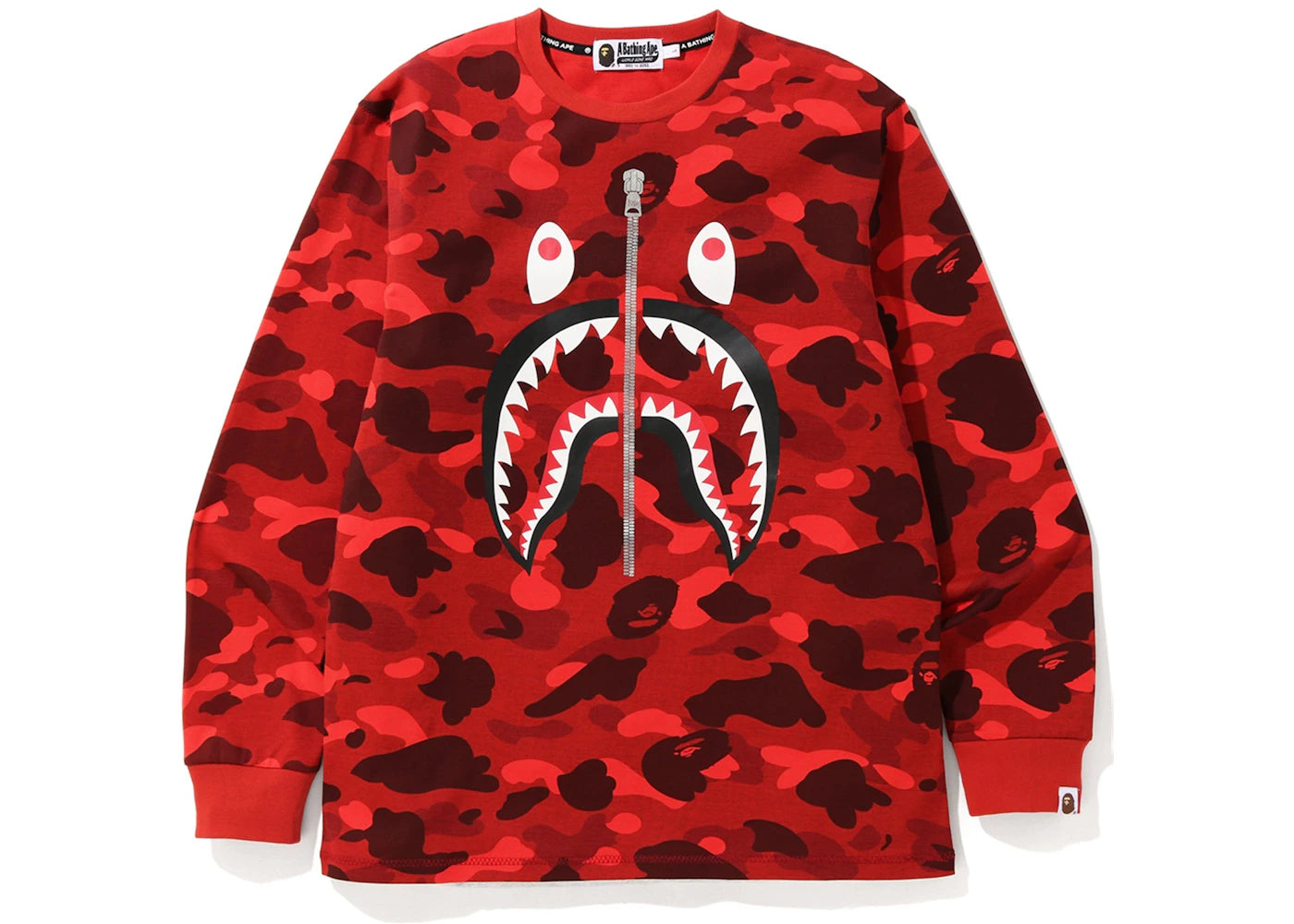 BAPE Color Camo Shark L/S Tee Red