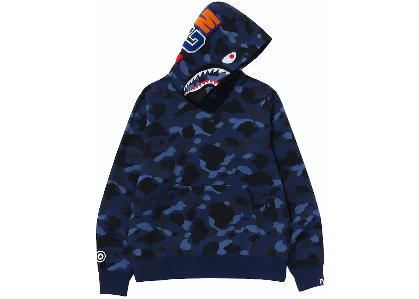 BAPE Color Camo Shark Pullover Hoodie Navy