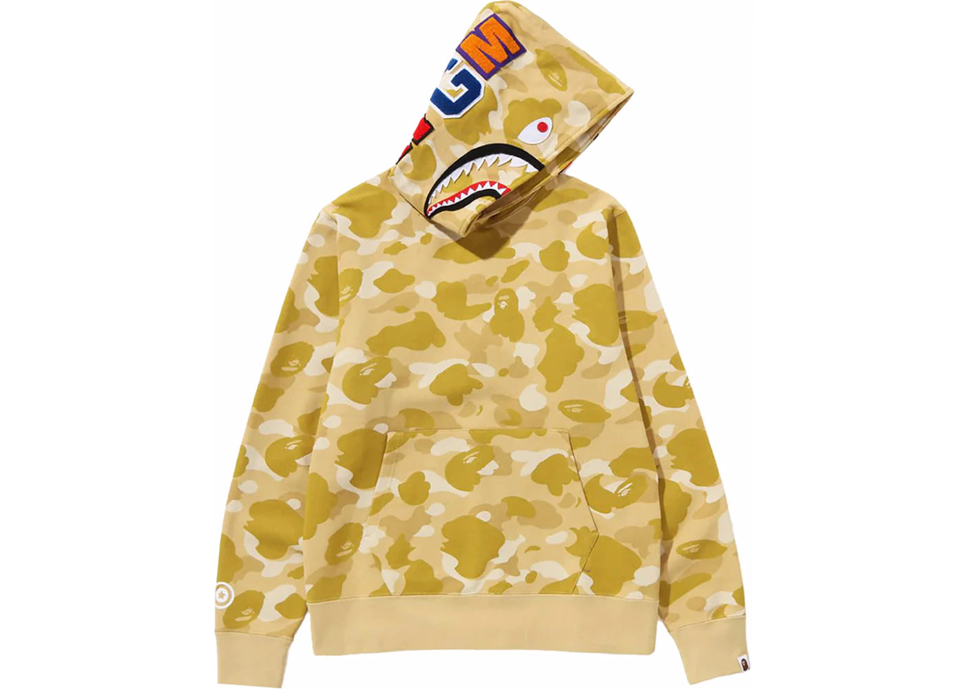BAPE Color Camo Shark Pullover Hoodie Yellow