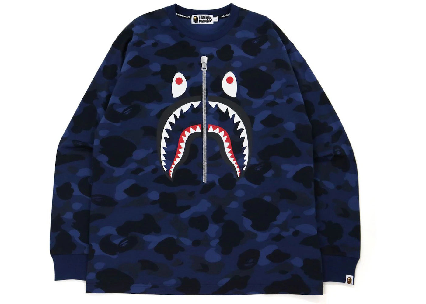 BAPE Color Camo Shark Relaxed Fit L/S Tee Navy