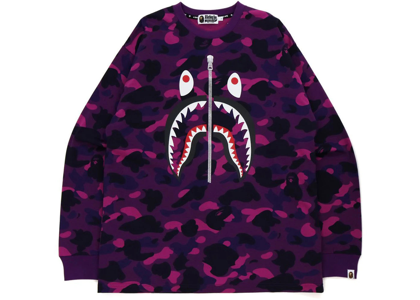 BAPE Color Camo Shark Relaxed Fit L/S Tee Purple