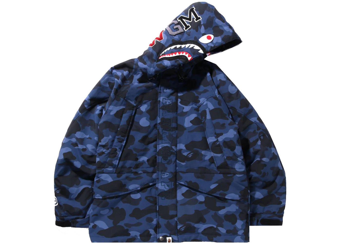 BAPE Color Camo Shark Snowboard Down Jacket Navy