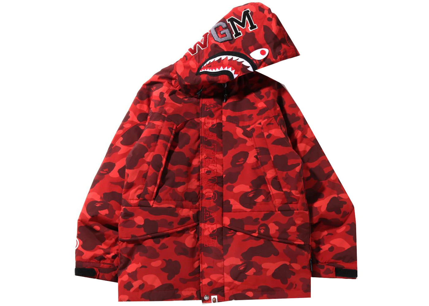 BAPE Color Camo Shark Snowboard Down Jacket Red