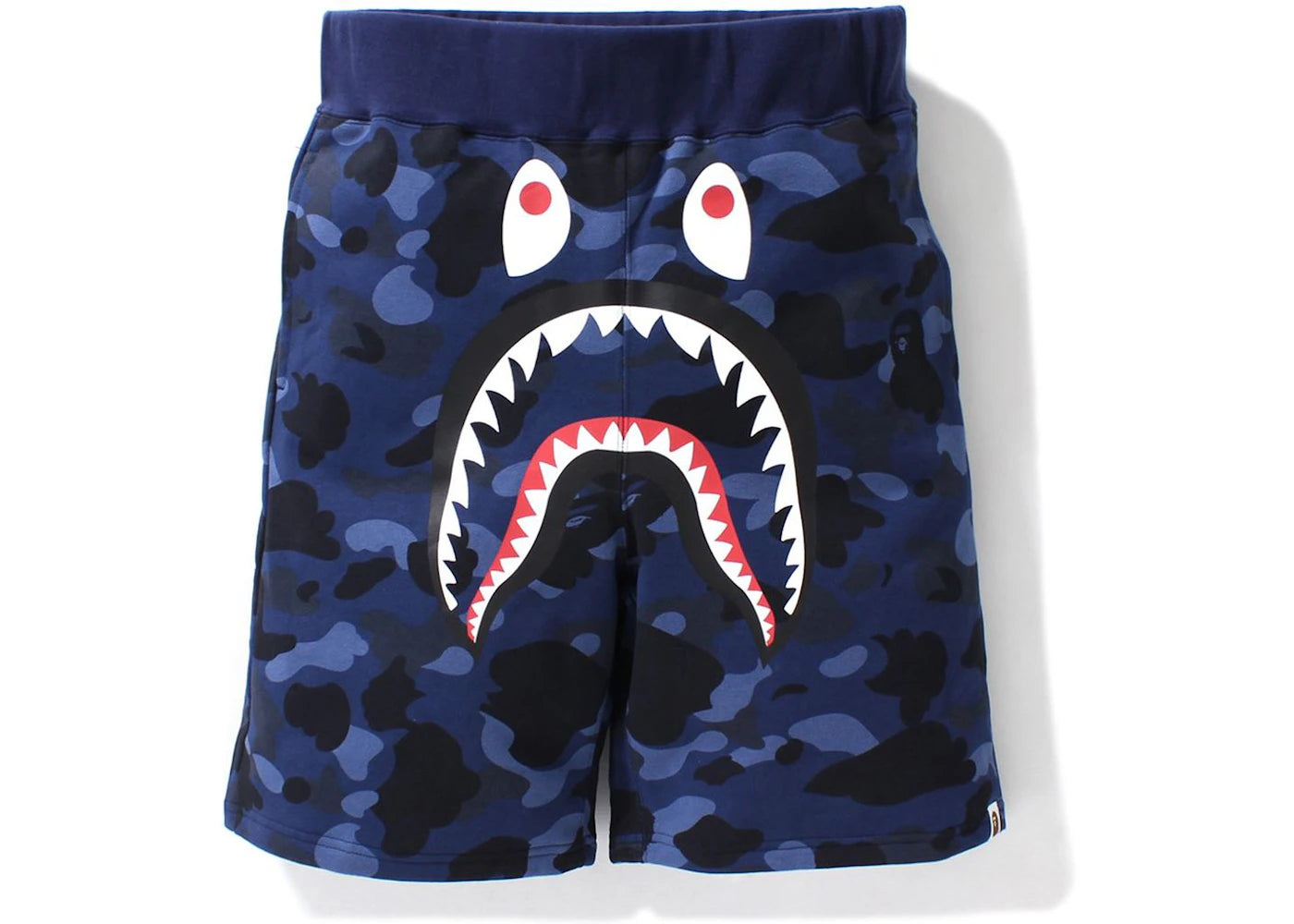 BAPE Color Camo Shark Sweat Shorts (SS21) Navy