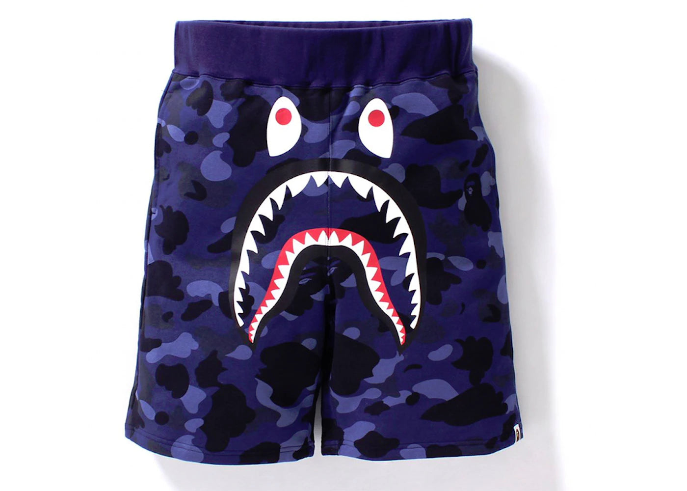 BAPE Color Camo Shark Sweat Shorts Navy