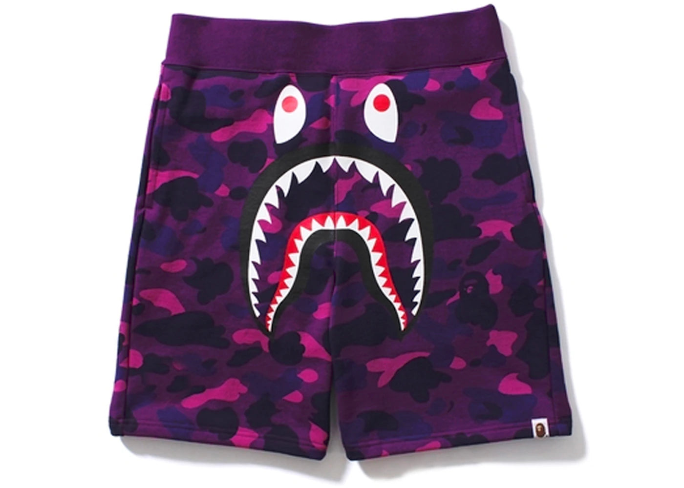 BAPE Color Camo Shark Sweat Shorts Purple