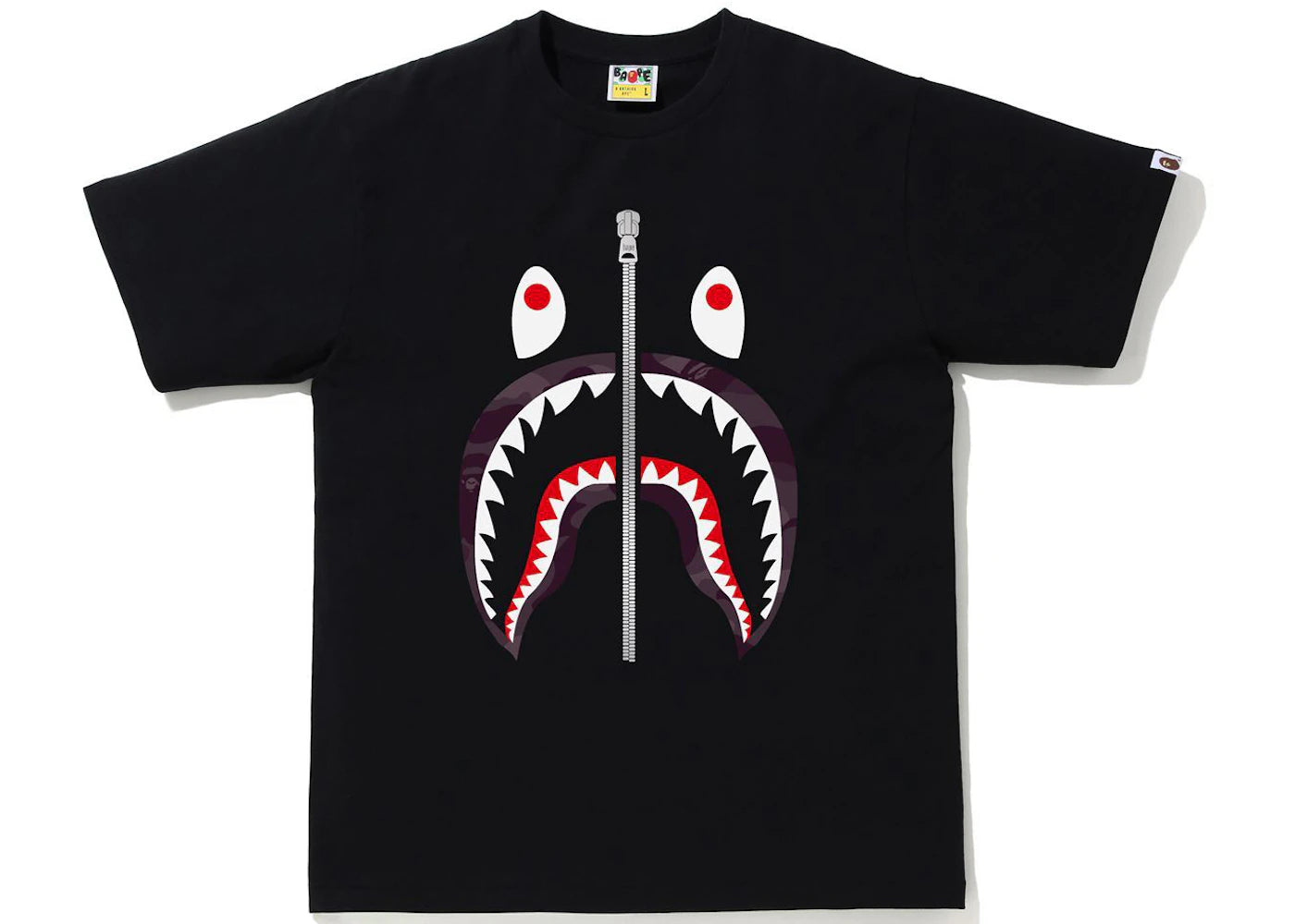 BAPE Color Camo Shark Tee Black/Burgundy