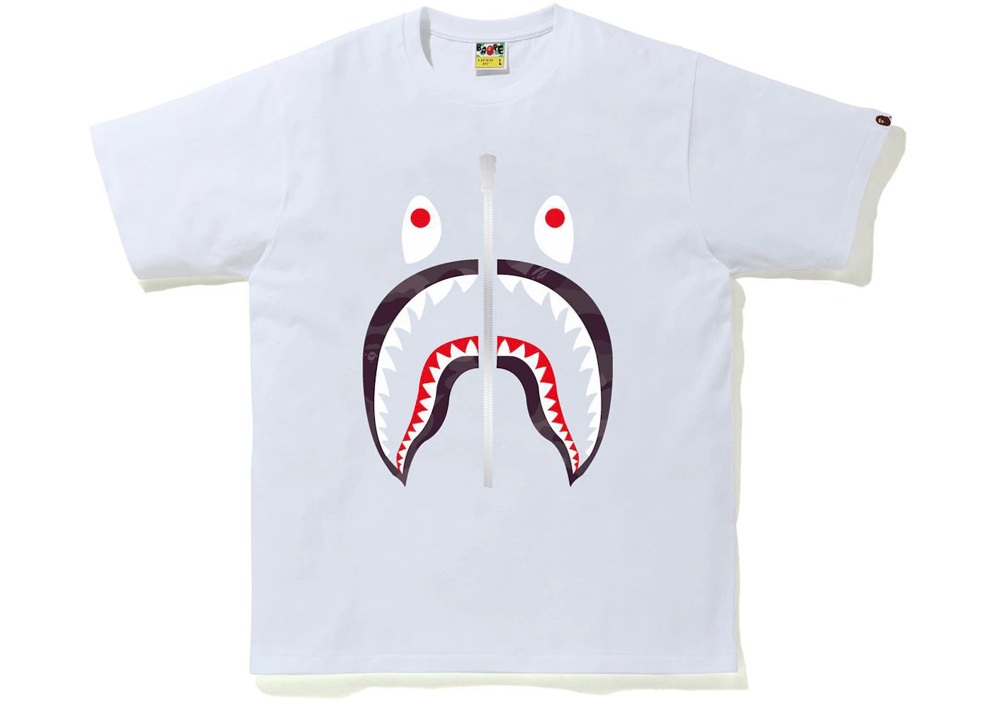 BAPE Color Camo Shark Tee White/Burgundy