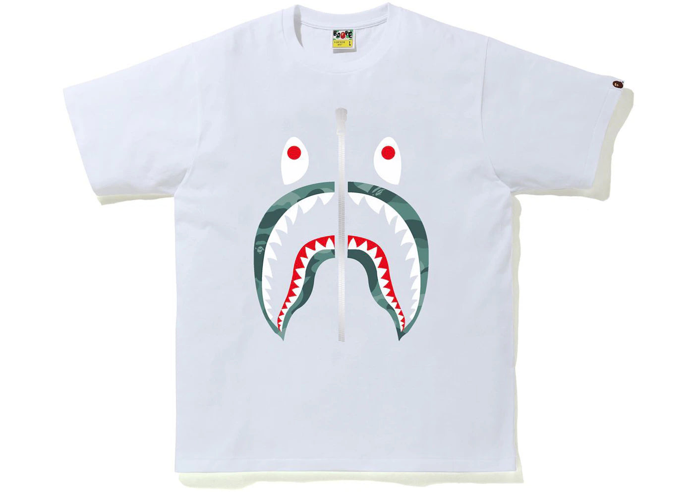 BAPE Color Camo Shark Tee White/Green