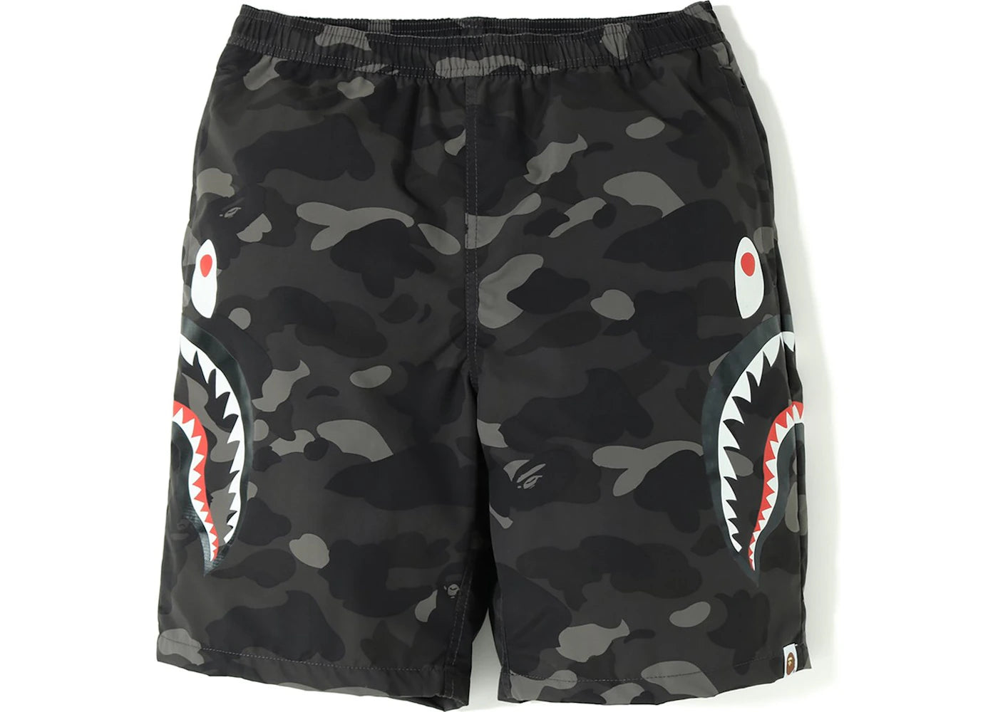 BAPE Color Camo Side Shark Beach Shorts Black