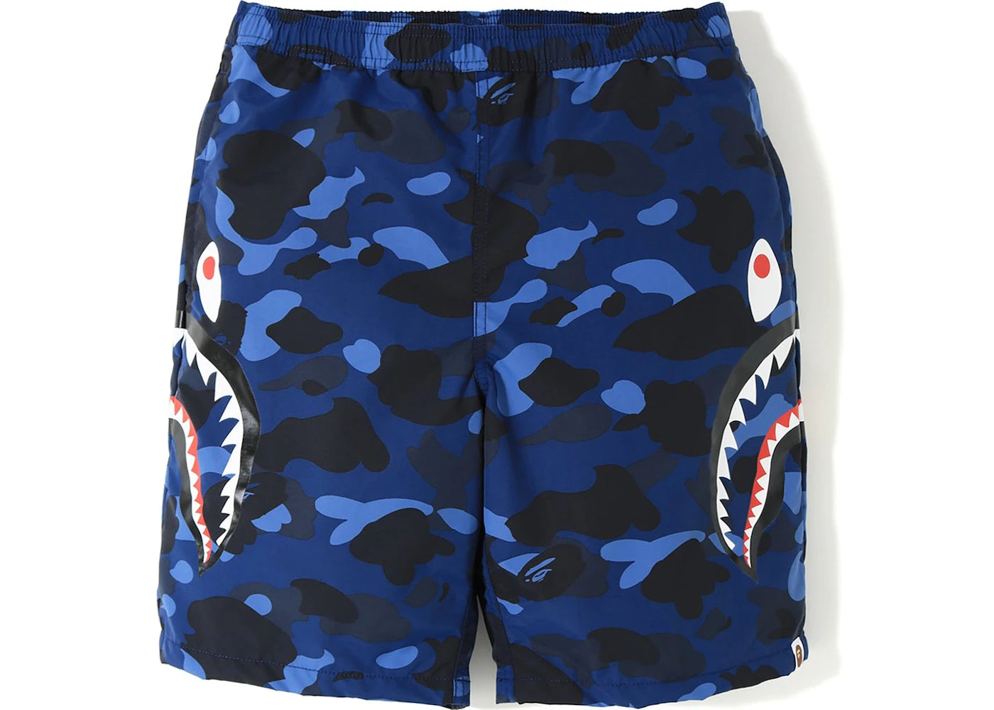 BAPE Color Camo Side Shark Beach Shorts Blue