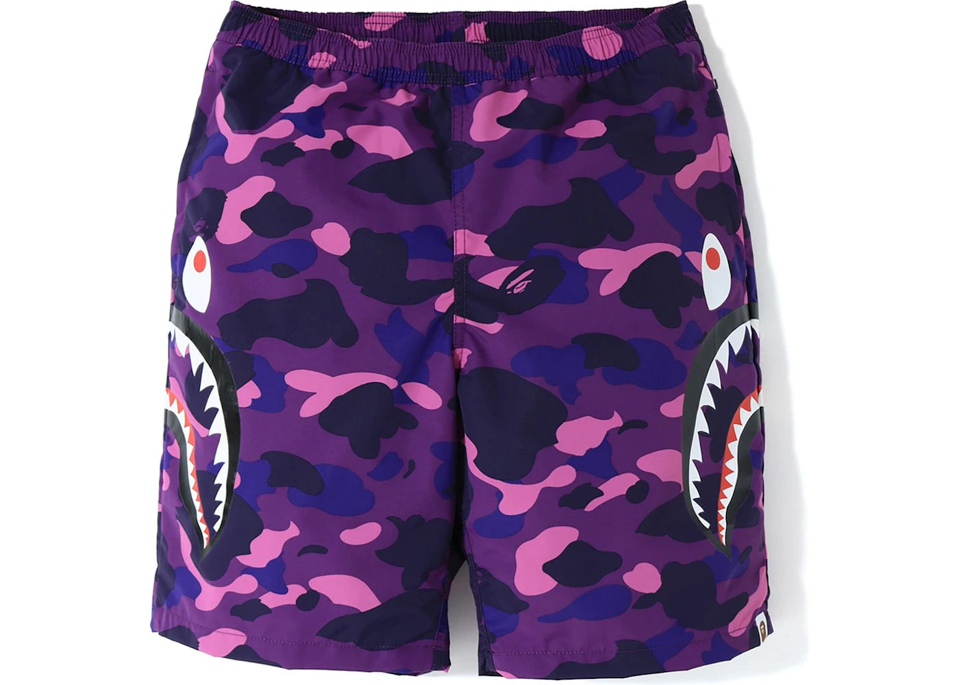 BAPE Color Camo Side Shark Beach Shorts Purple