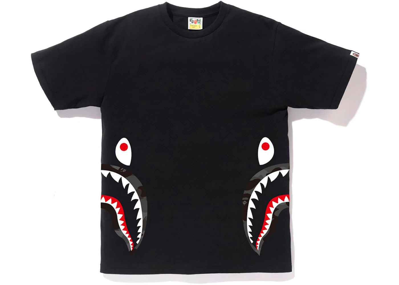 BAPE Color Camo Side Shark Tee Black/Black