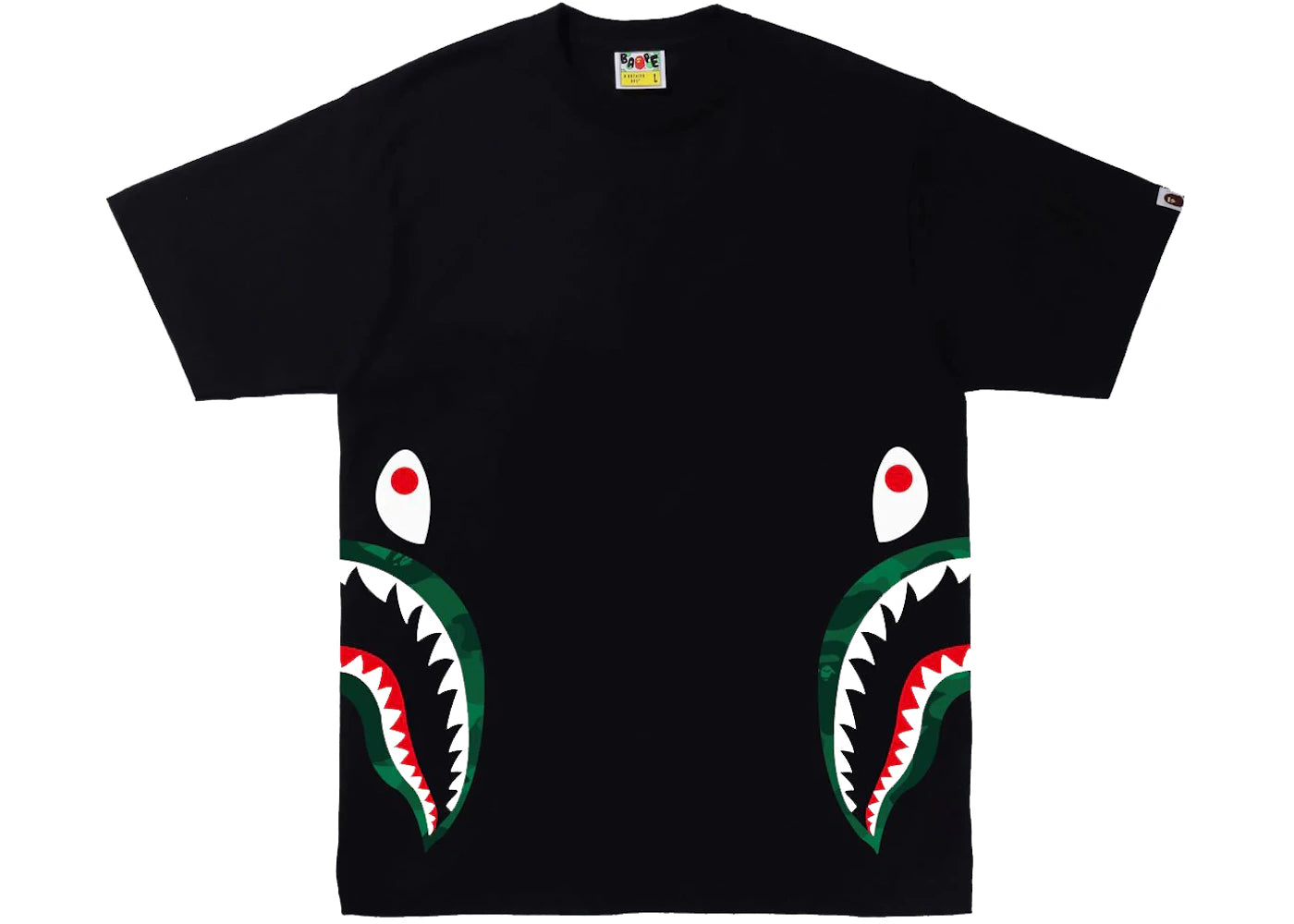 BAPE Color Camo Side Shark Tee Black/Green