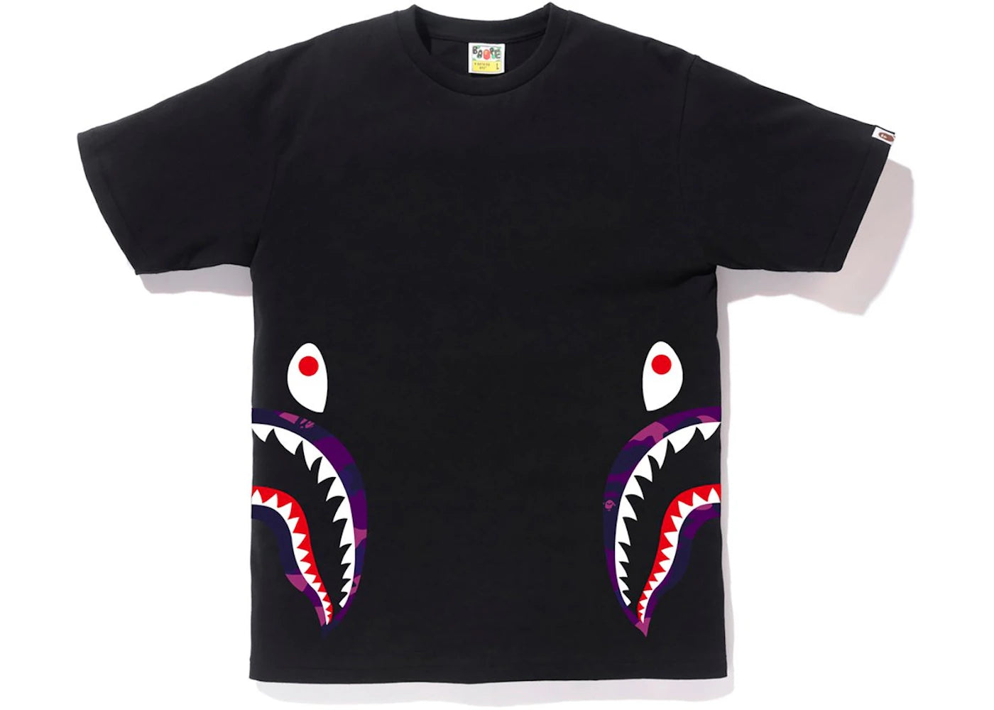 BAPE Color Camo Side Shark Tee Black/Purple
