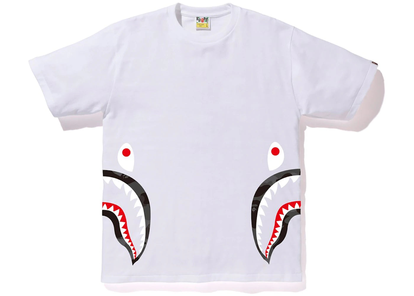 BAPE Color Camo Side Shark Tee White/Black