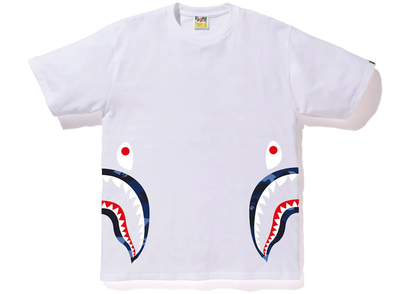 BAPE Color Camo Side Shark Tee White/Blue