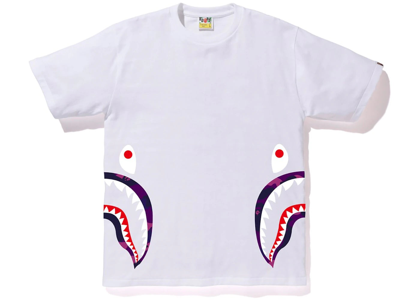 BAPE Color Camo Side Shark Tee White/Purple