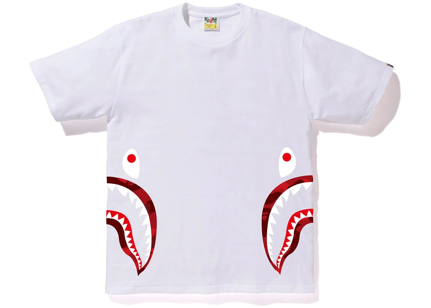 BAPE Color Camo Side Shark Tee White/Red