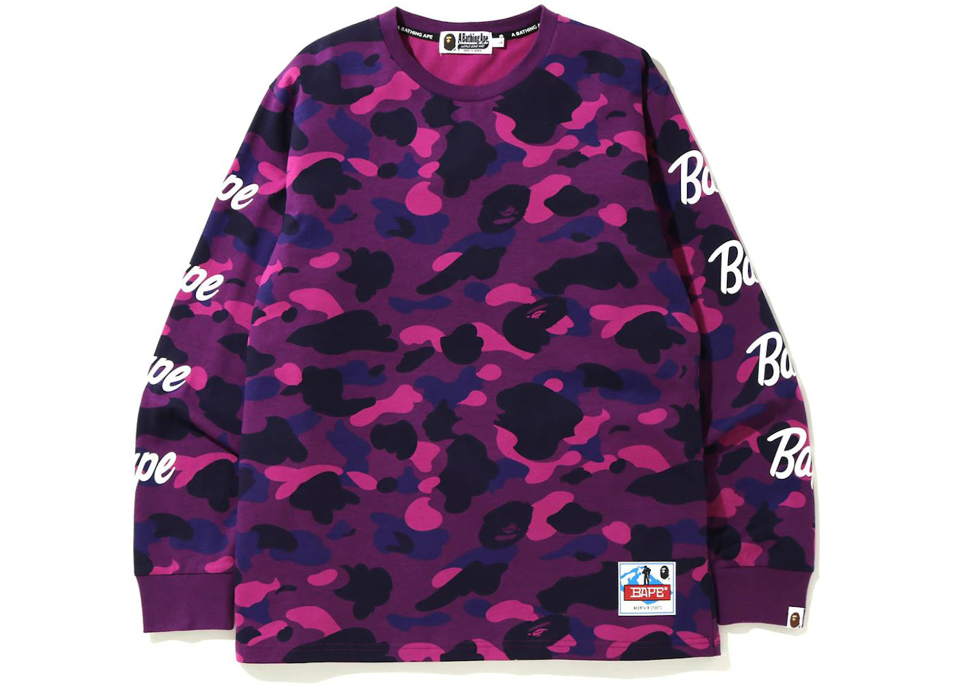 BAPE Color Camo Sleeve Logo L/S Tee Purple