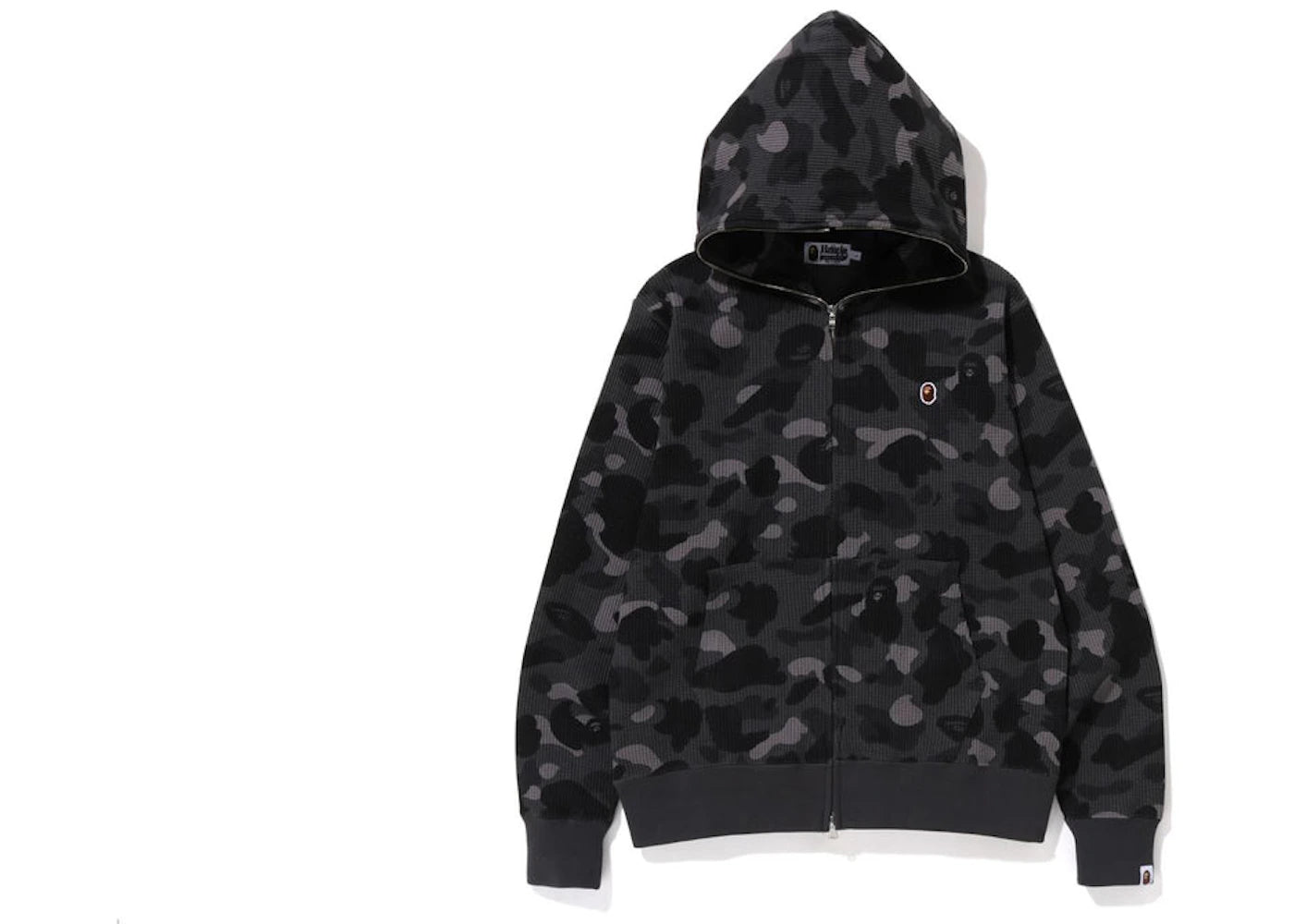 BAPE Color Camo Thermal Full Zip Hoodie Black