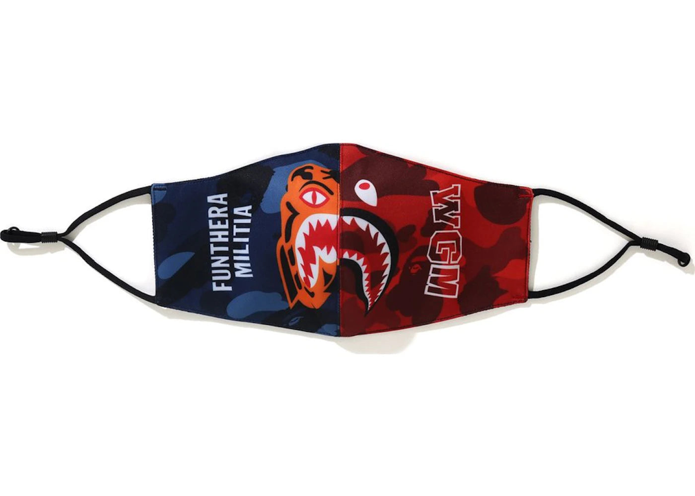 BAPE Color Camo Tiger Shark Half Mask Navy