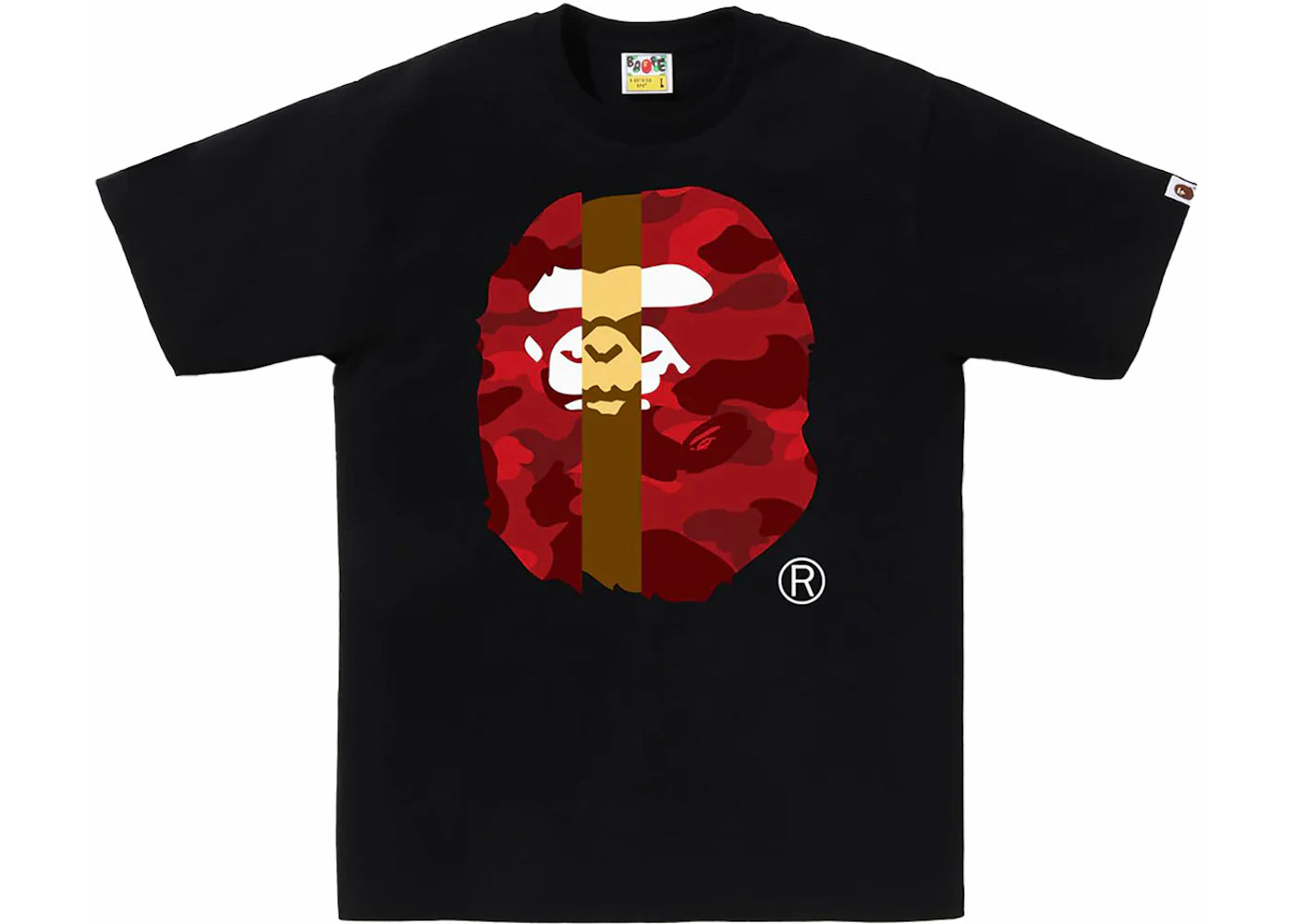BAPE Color Camo Transform Big Ape Head Tee Black/Red