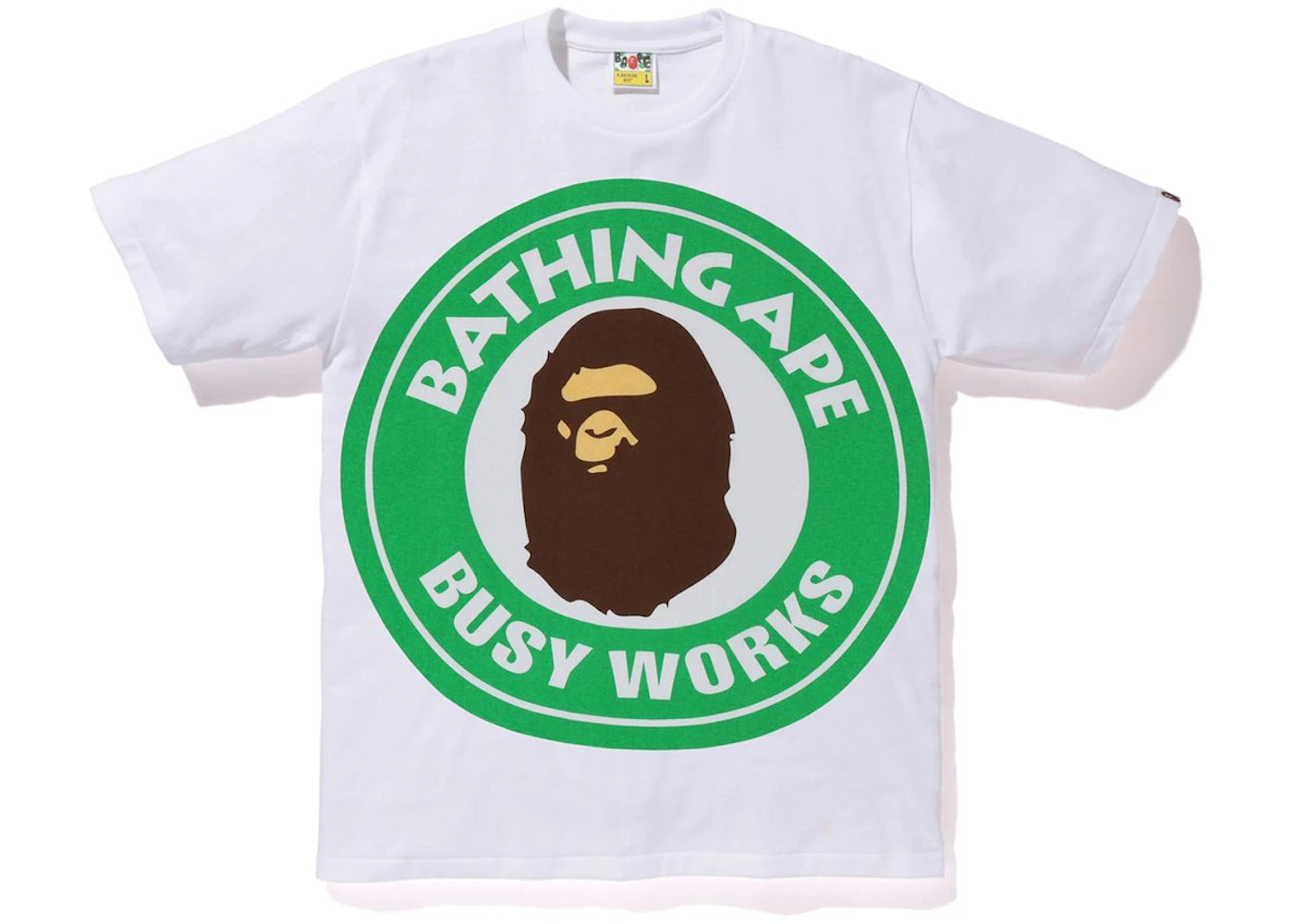 BAPE Colorful Pigment Busy Works Tee White/Green