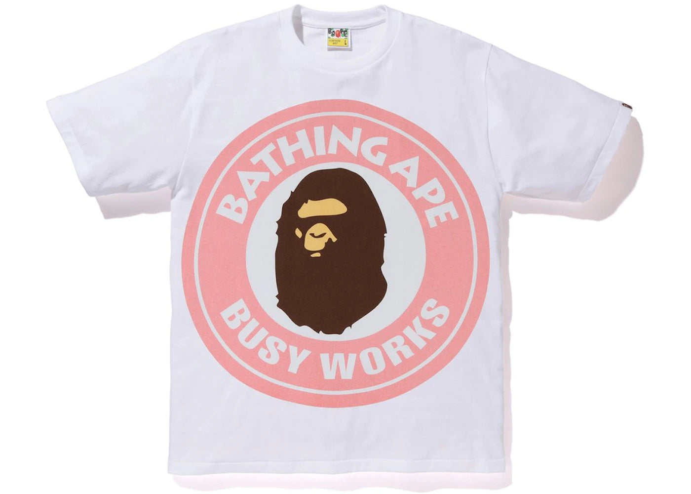 BAPE Colorful Pigment Busy Works Tee White/Pink