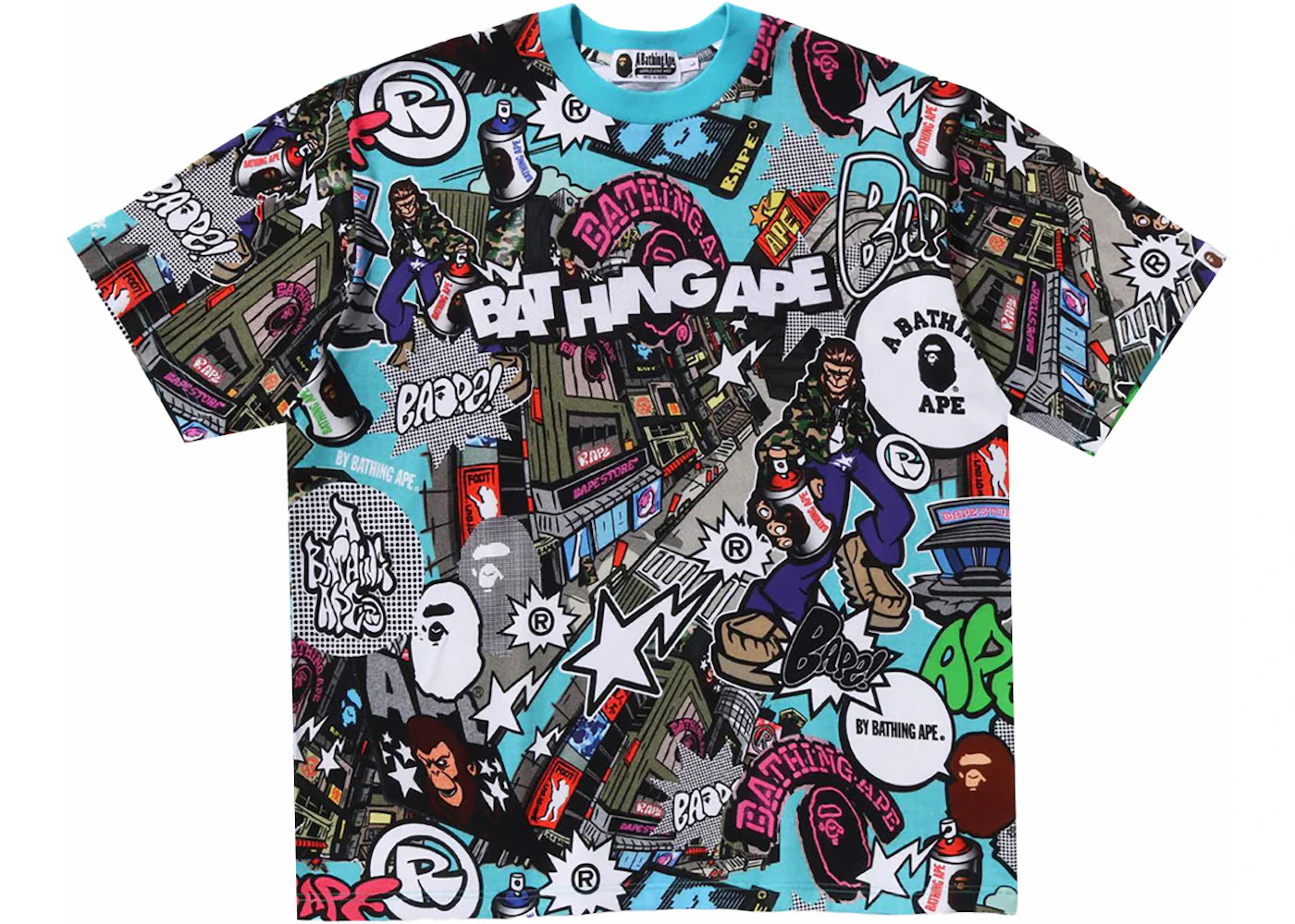 BAPE Comic Art Relaxed Fit Tee Multicolor