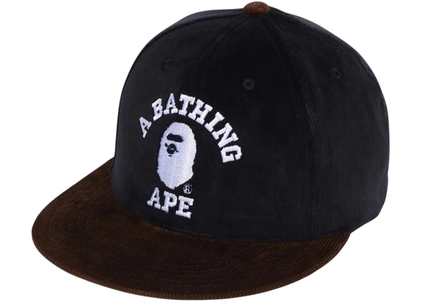 BAPE Corduroy College Snap Back Cap Navy