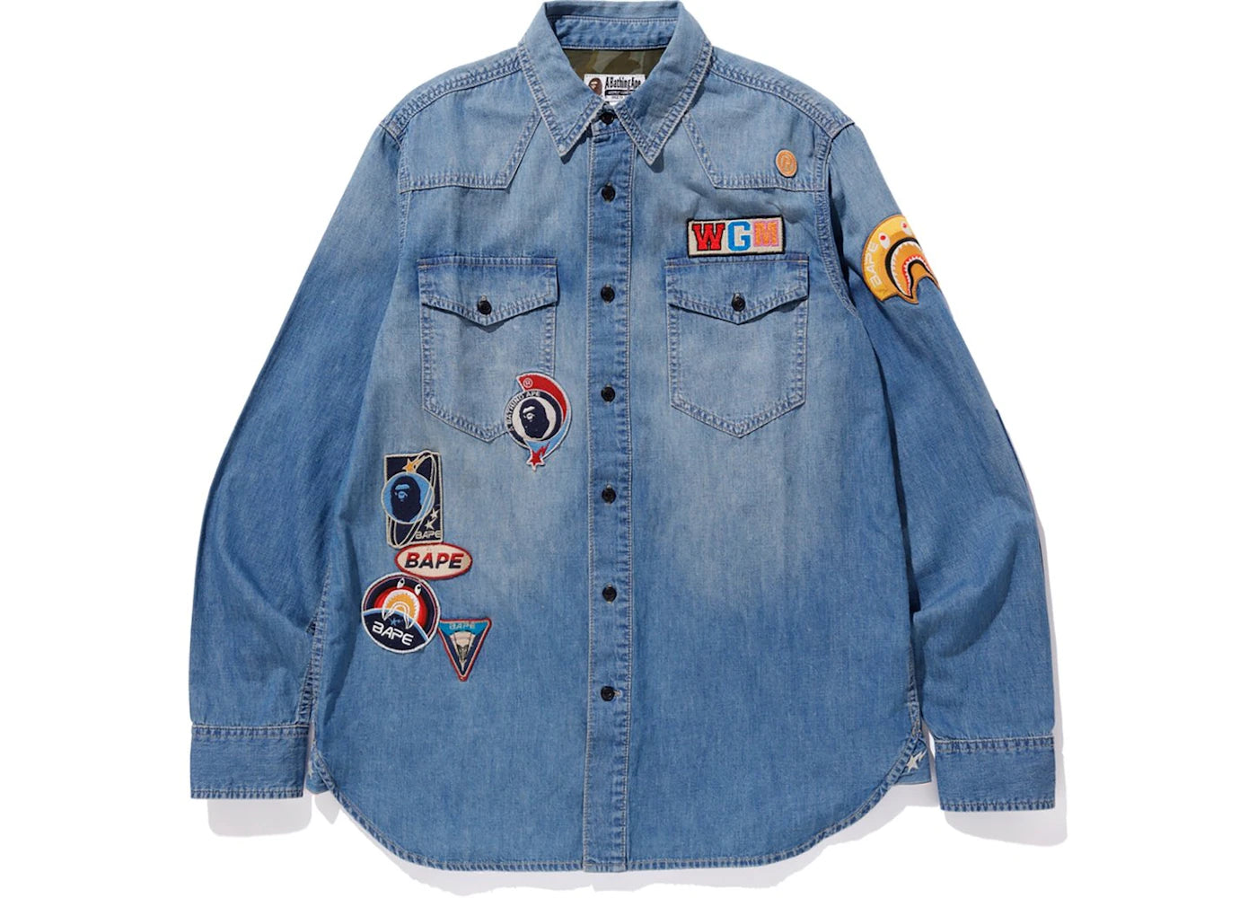BAPE Crazy Patch Denim Shirt Indigo