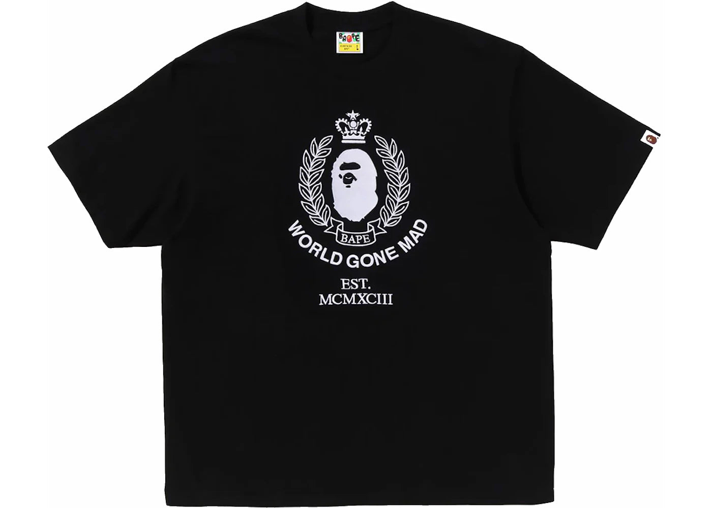 BAPE Crest College Logo Relaxed Fit Tee Black