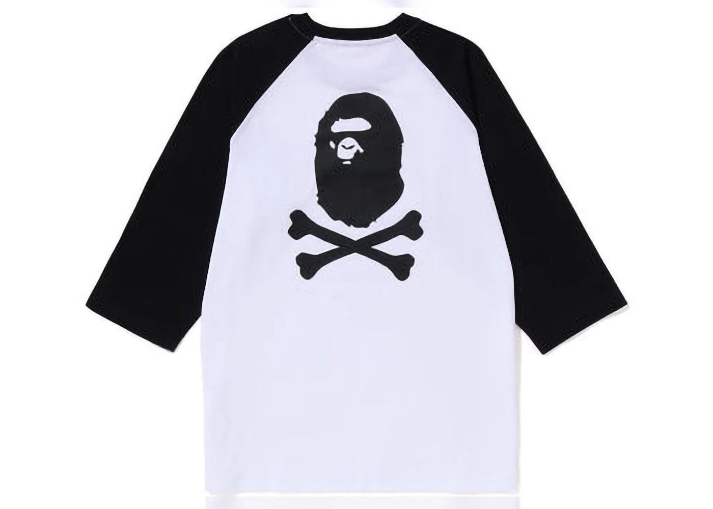 BAPE Crossbone Emblem Raglan 3/4 Sleeve Tee White Black