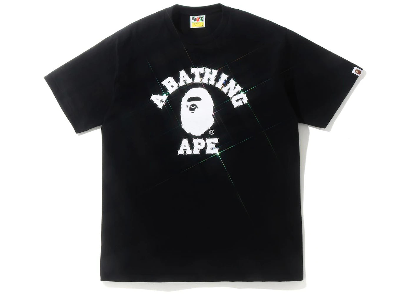 BAPE Crystal Stone College Tee Black/Clear