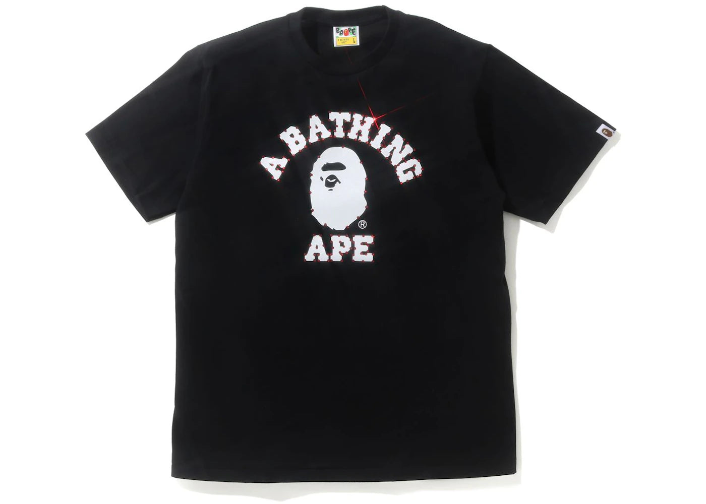 BAPE Crystal Stone College Tee Black/Red