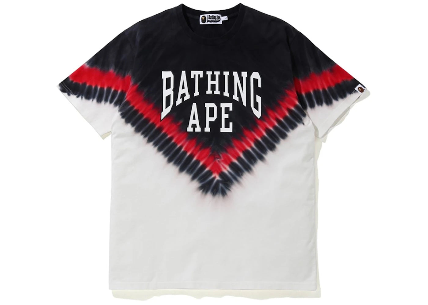 BAPE Curved Logo Tie Dye Tee Black