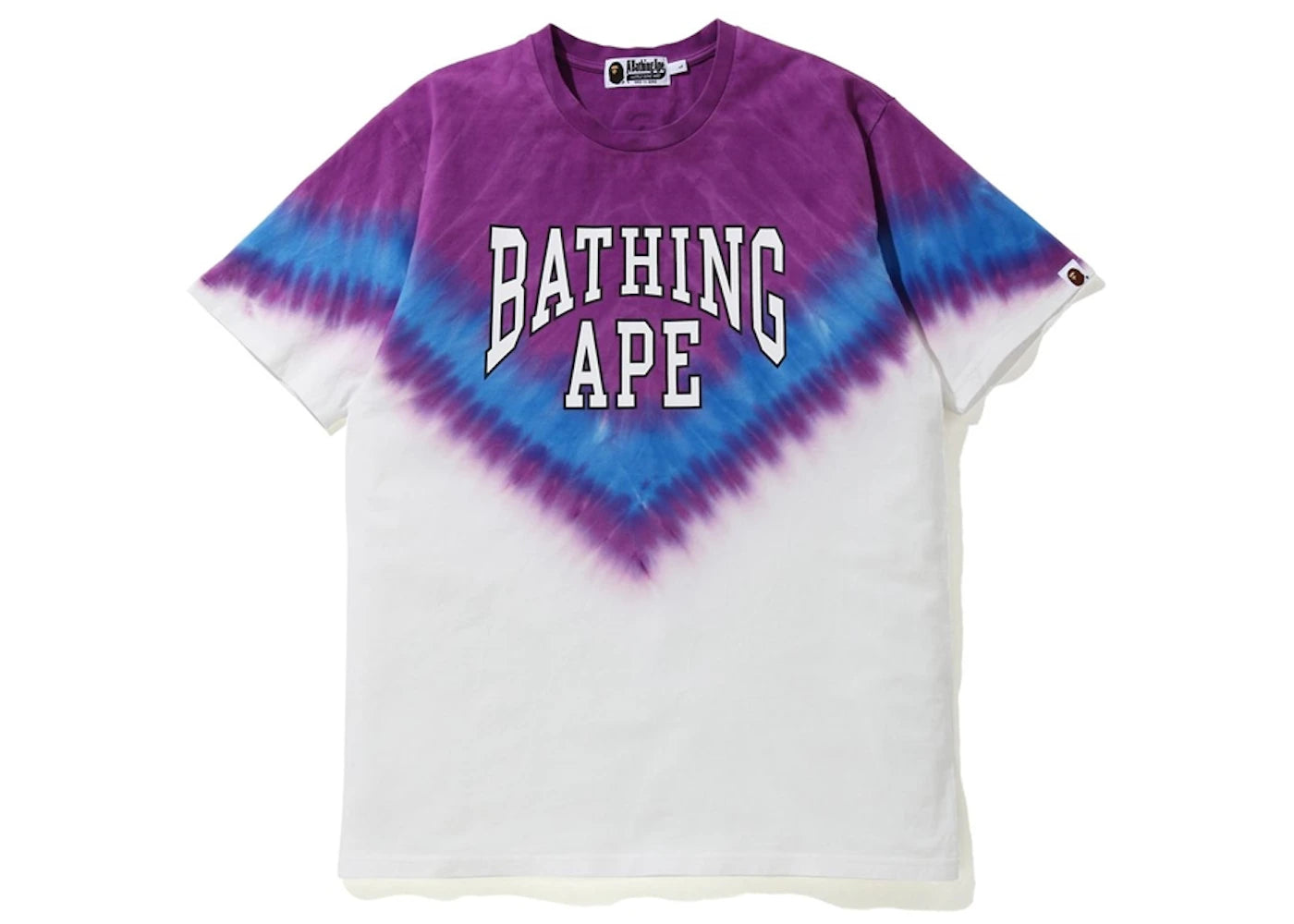 BAPE Curved Logo Tie Dye Tee Purple