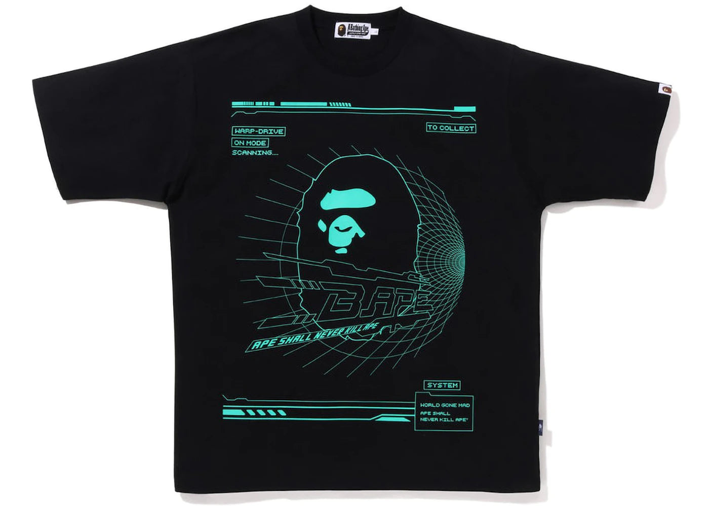 BAPE Cyber Bathing Ape Relaxed Fit Tee Black