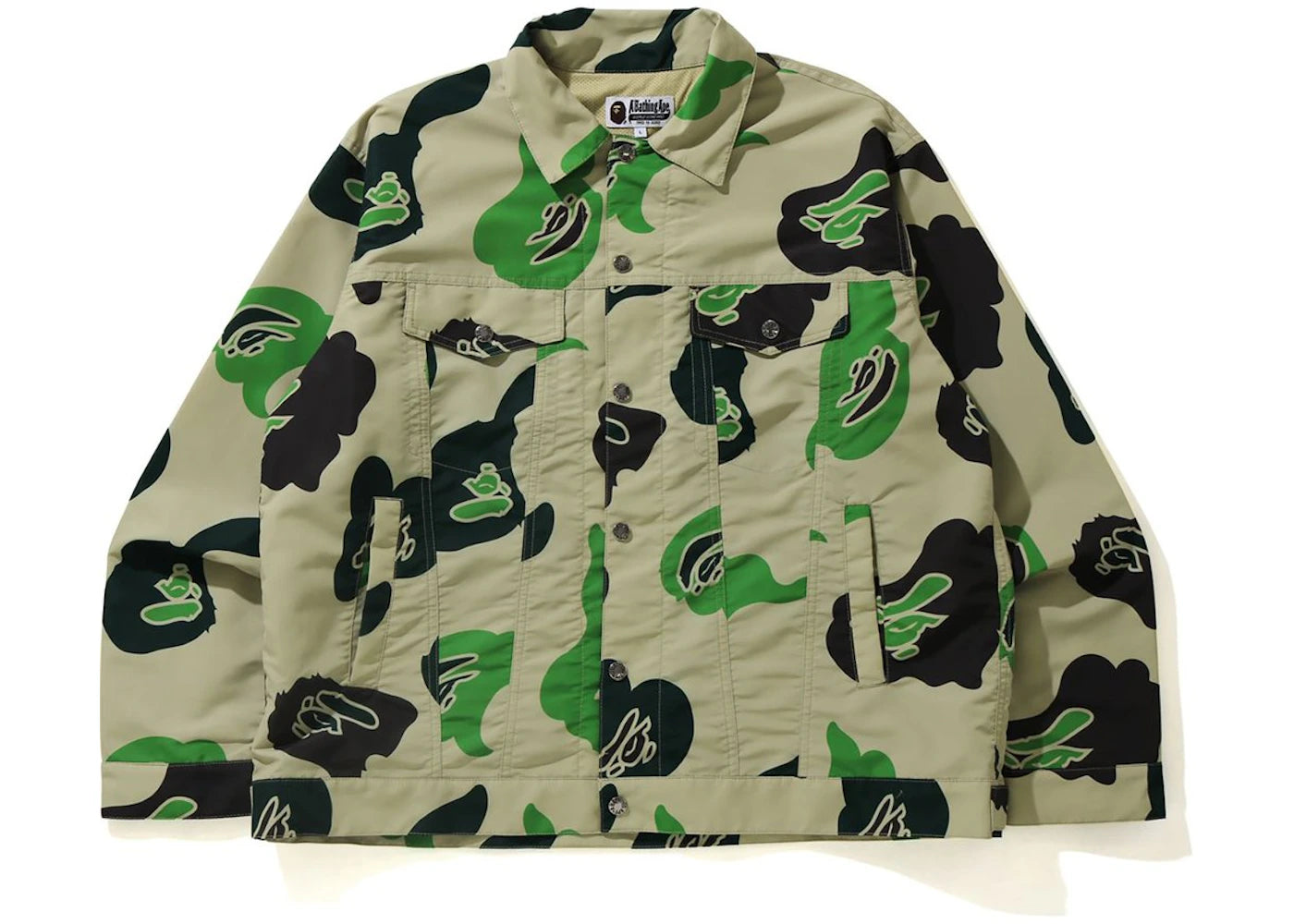 BAPE Def Camo Loose Fit Trucker Jacket Beige