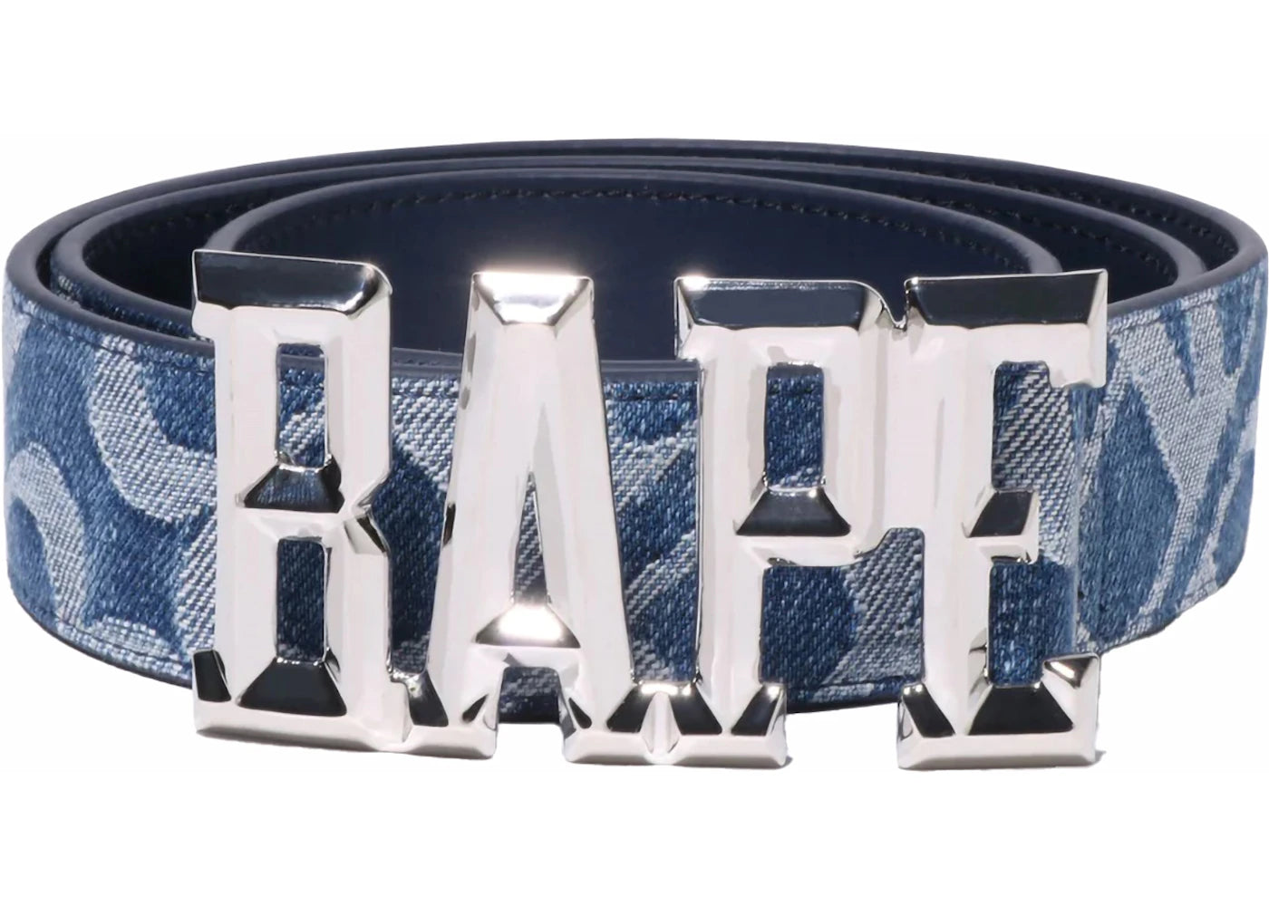 BAPE Denim Monogram Belt Blue