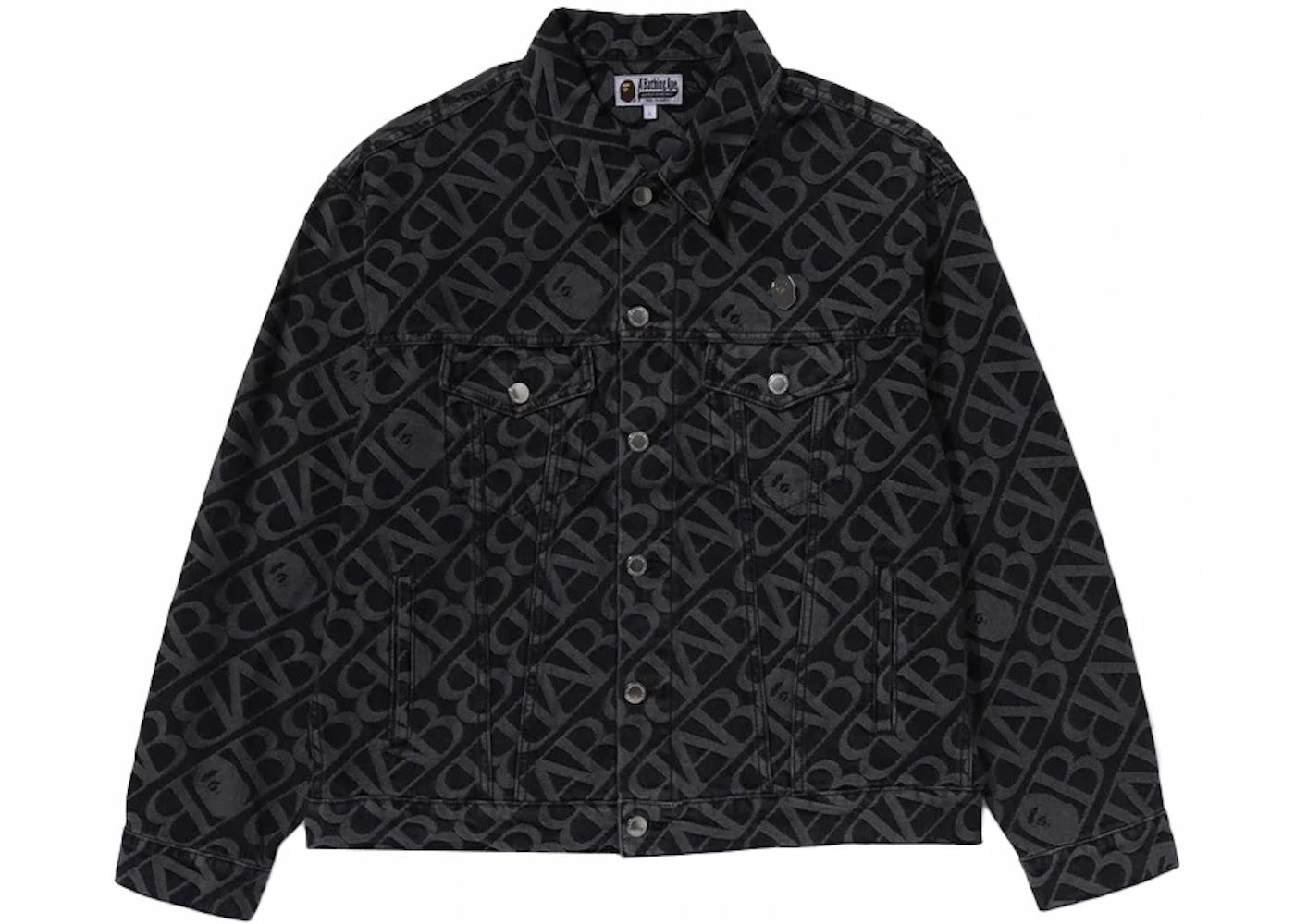 BAPE Denim Monogram Metal One Point Jacket Black