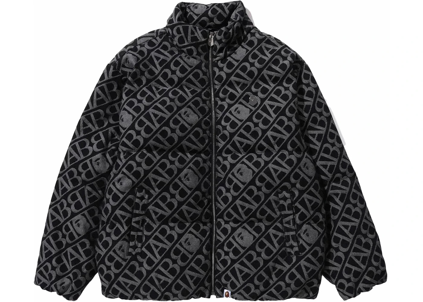 BAPE Denim Monogram Puffer Down Jacket Black