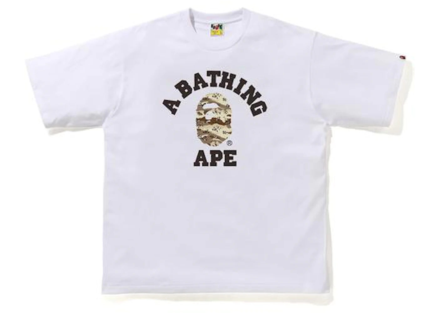 BAPE Desert Camo College Relaxed Tee White/Beige