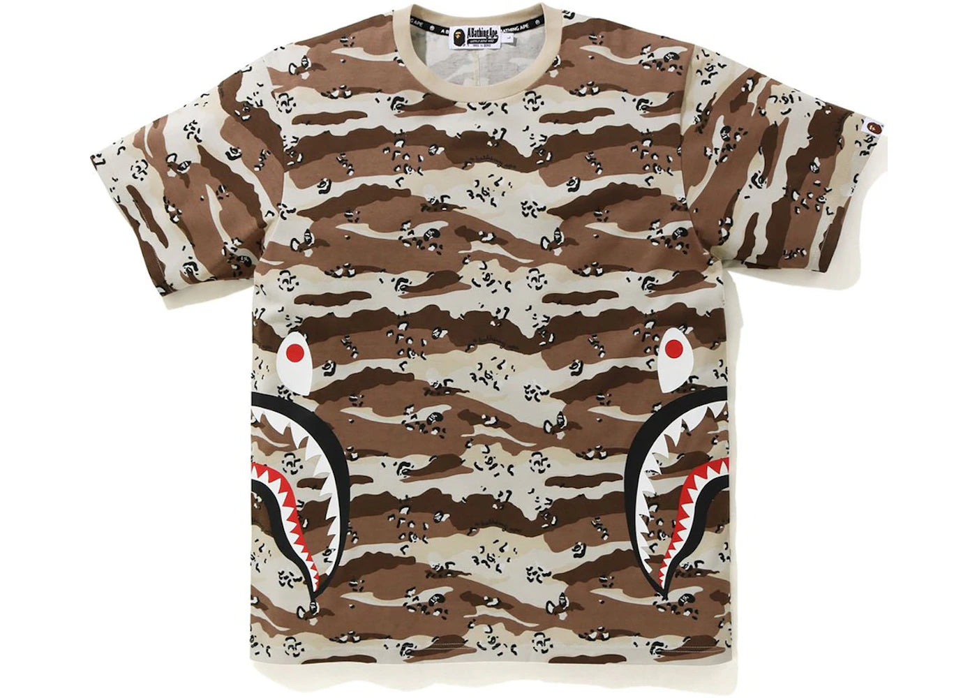 BAPE Desert Camo Side Shark Tee Beige