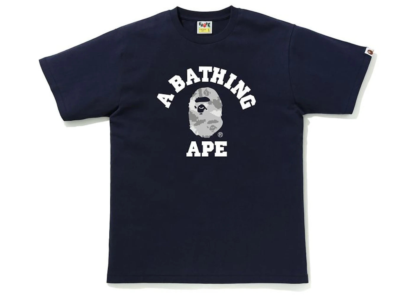 BAPE Digital Camo College Tee Navy/Gray